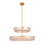 Kalco Lighting 523157OL Oxidized Gold Leaf Geo 28-in 2 Light Led Oxidized Gold Leaf Tiered Chandelier Image 1