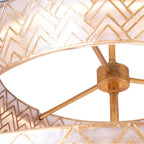 Kalco Lighting Geo 27-in 1 Light Led Oxidized Gold Leaf Pendant