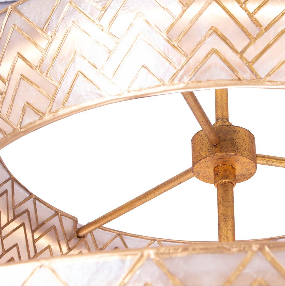 Kalco Lighting Geo 27-in 1 Light Led Oxidized Gold Leaf Pendant