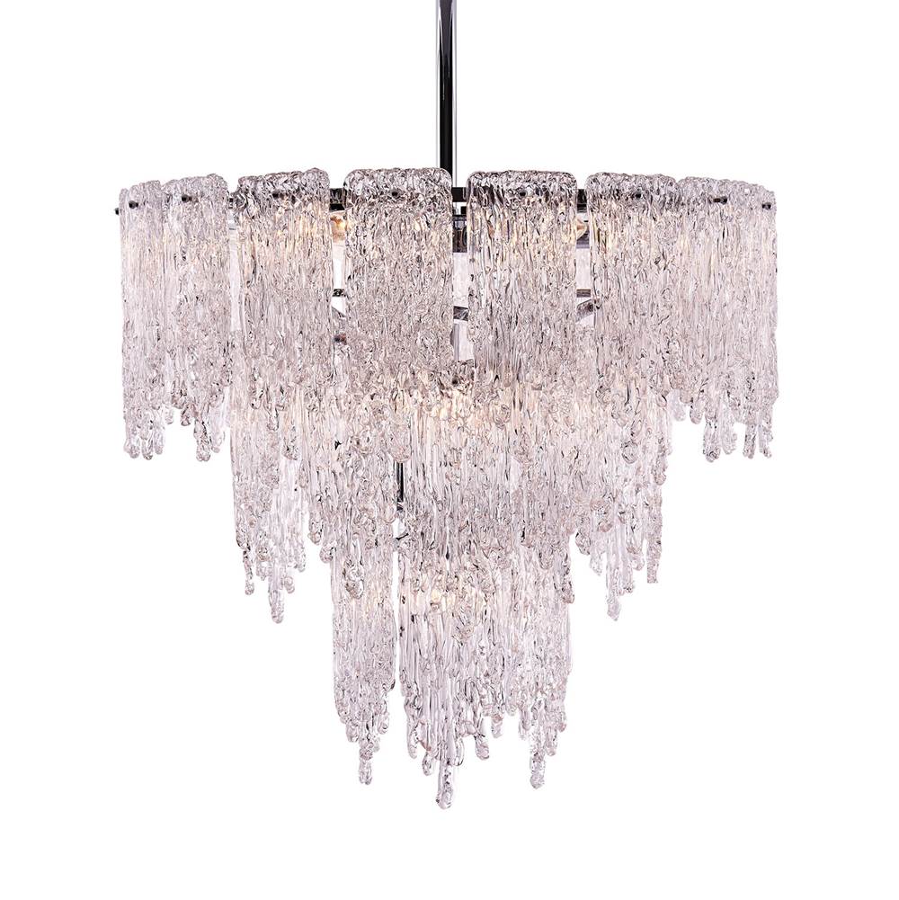 Kalco Lighting 523255CH Polished Chrome Gisel 24-in 10 Light Socket Polished Chrome Tiered Chandelier Image 1