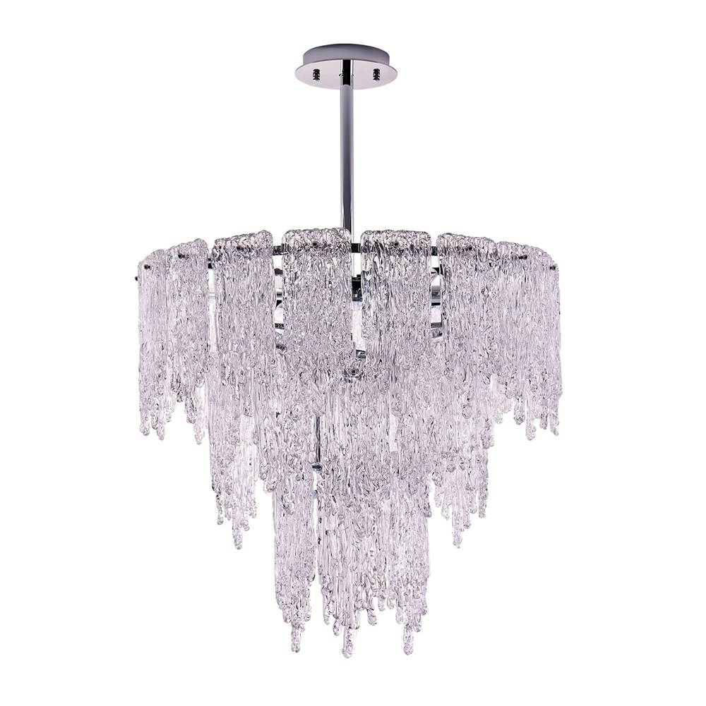 Kalco Lighting 523255CH Polished Chrome Gisel 24-in 10 Light Socket Polished Chrome Tiered Chandelier Image 3