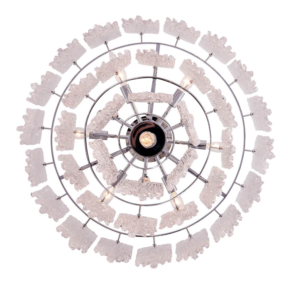 Kalco Lighting 523255CH Polished Chrome Gisel 24-in 10 Light Socket Polished Chrome Tiered Chandelier Image 2