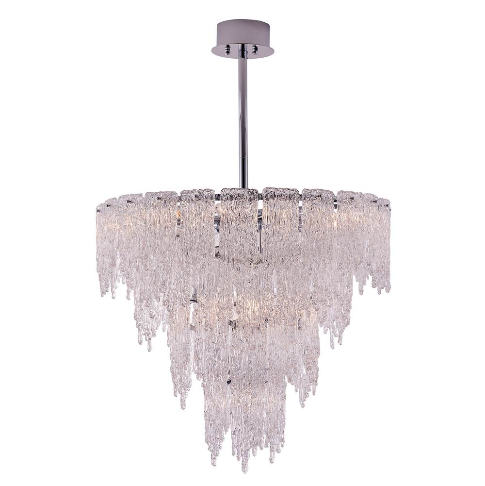 Kalco Lighting 523256CH Polished Chrome Gisel 32-in 19 Light Socket Polished Chrome Tiered Chandelier Image 1