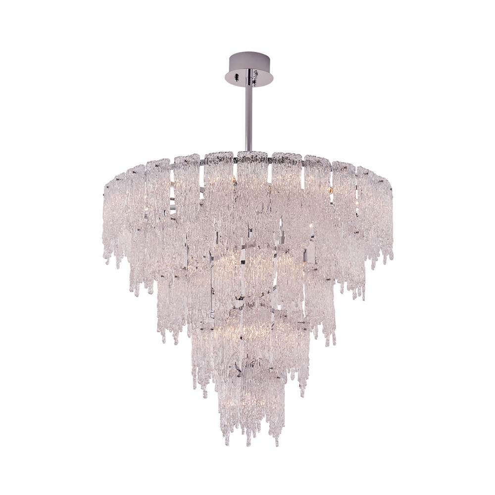 Kalco Lighting 523257CH Polished Chrome Gisel 40-in 22 Light Socket Polished Chrome Tiered Chandelier Image 1
