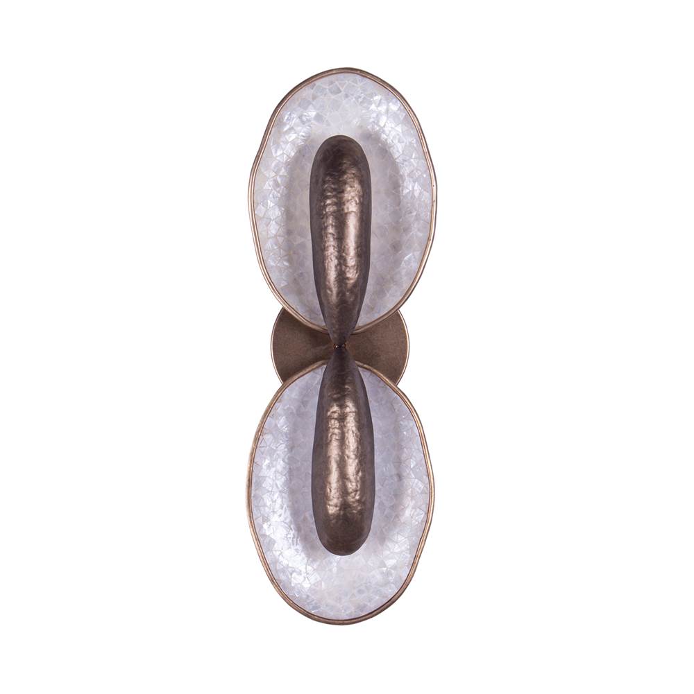 Kalco Lighting 523332PAB Pearlized Antique Brass Spat 24-in 2 Light Led Pearlized Antique Brass Wall Sconce Image 2