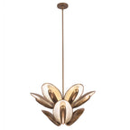 Kalco Lighting 523355PAB Pearlized Antique Brass Spat 27-in 9 Light Led Pearlized Antique Brass Tiered Chandelier Image 1