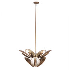 Kalco Lighting Spat 27-in 9 Light Led Pearlized Antique Brass Tiered Chandelier