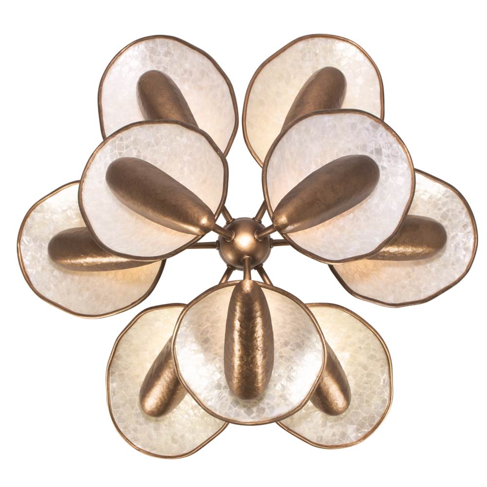 Kalco Lighting 523355PAB Pearlized Antique Brass Spat 27-in 9 Light Led Pearlized Antique Brass Tiered Chandelier Image 5