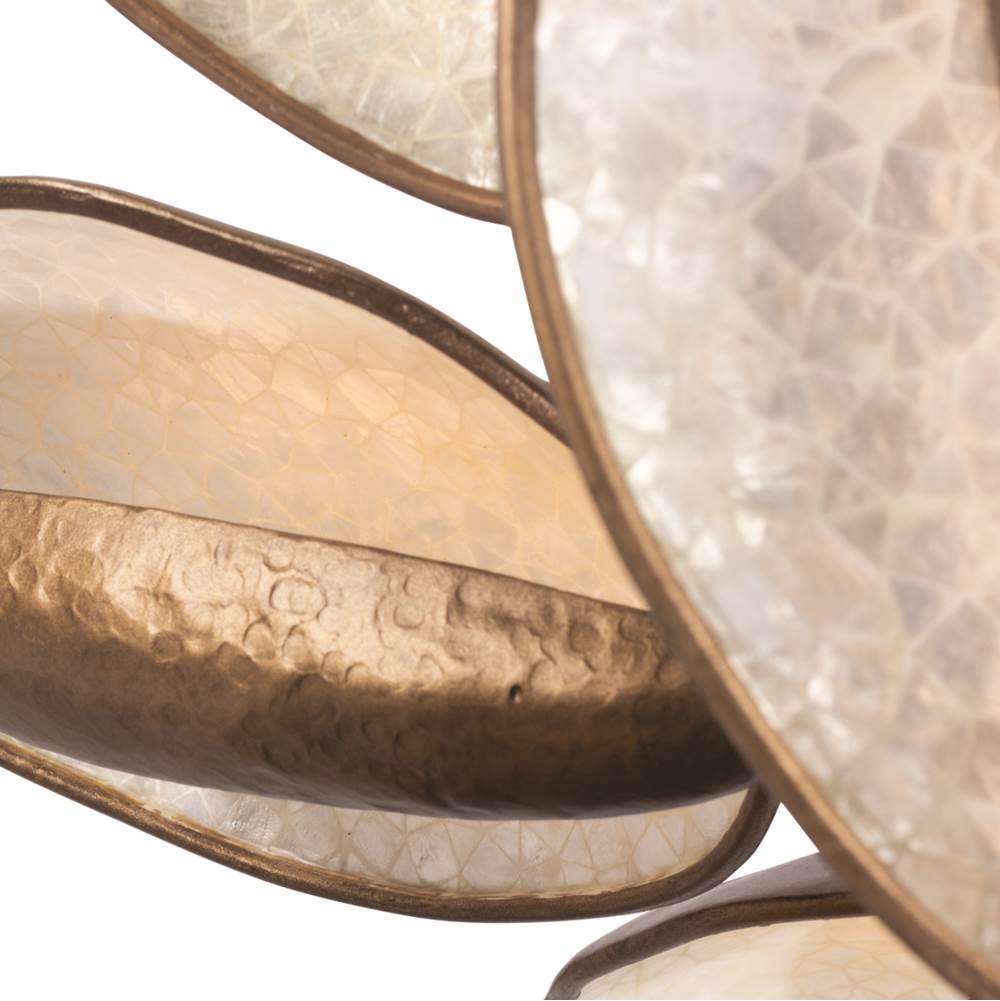 Kalco Lighting 523355PAB Pearlized Antique Brass Spat 27-in 9 Light Led Pearlized Antique Brass Tiered Chandelier Image 3
