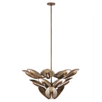 Kalco Lighting Spat 37-in 1 Light Led Pearlized Antique Brass Tiered Chandelier