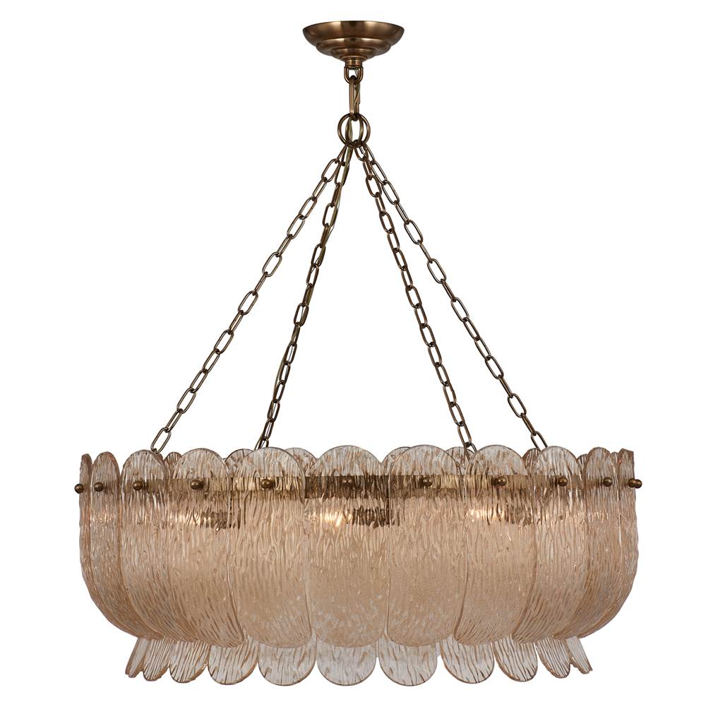 Kalco Lighting 523456WB Winter Brass Camellia 36-in 10 Light Socket Winter Brass Chandelier Image 1