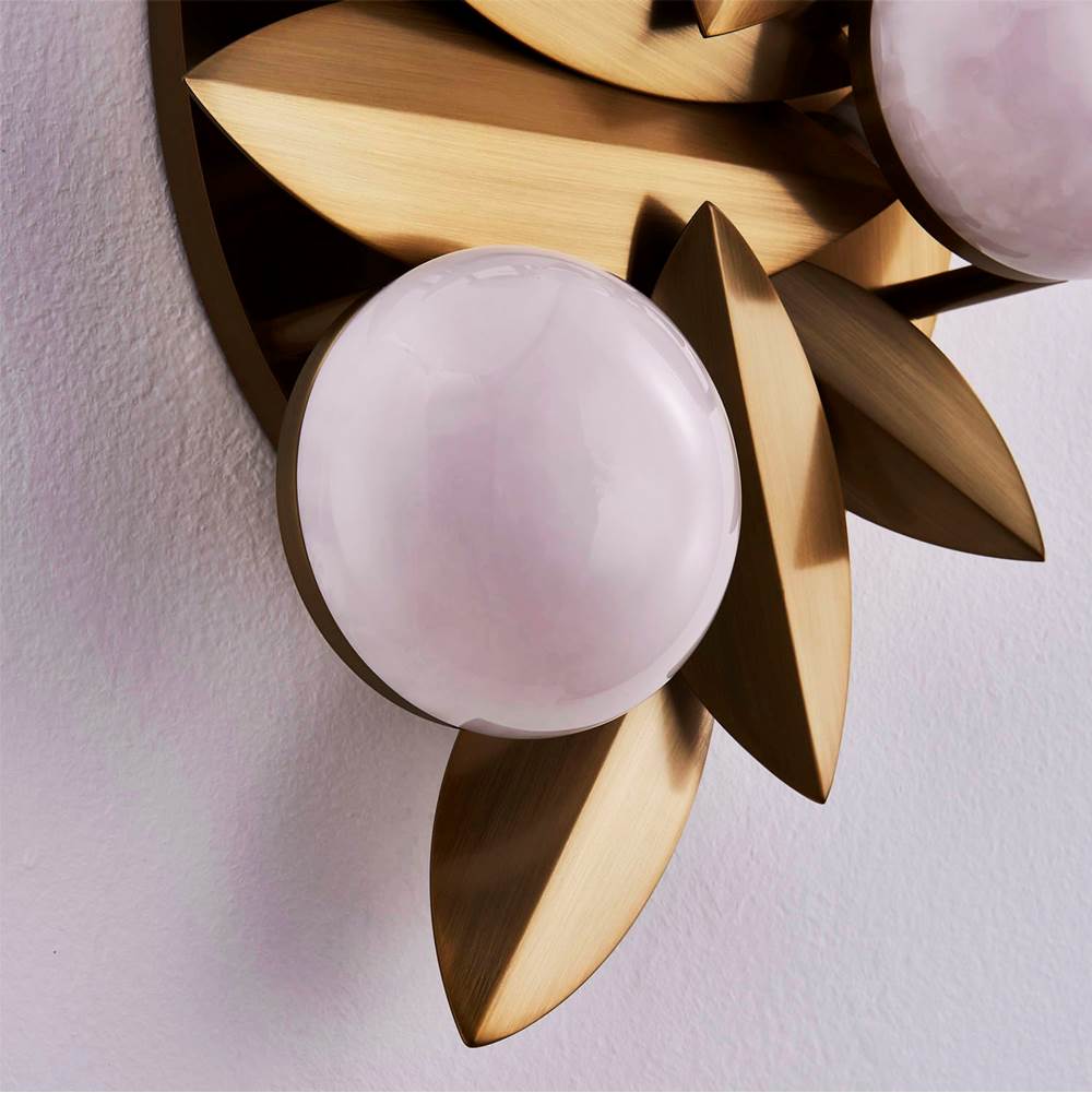 Kalco Lighting 523521WB Winter Brass Blush 16-in 3 Light Socket Winter Brass Wall Sconce Image 4