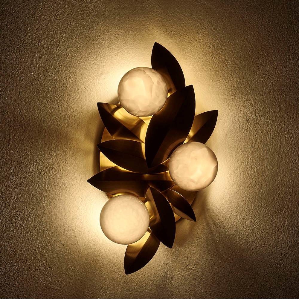 Kalco Lighting 523521WB Winter Brass Blush 16-in 3 Light Socket Winter Brass Wall Sconce Image 2