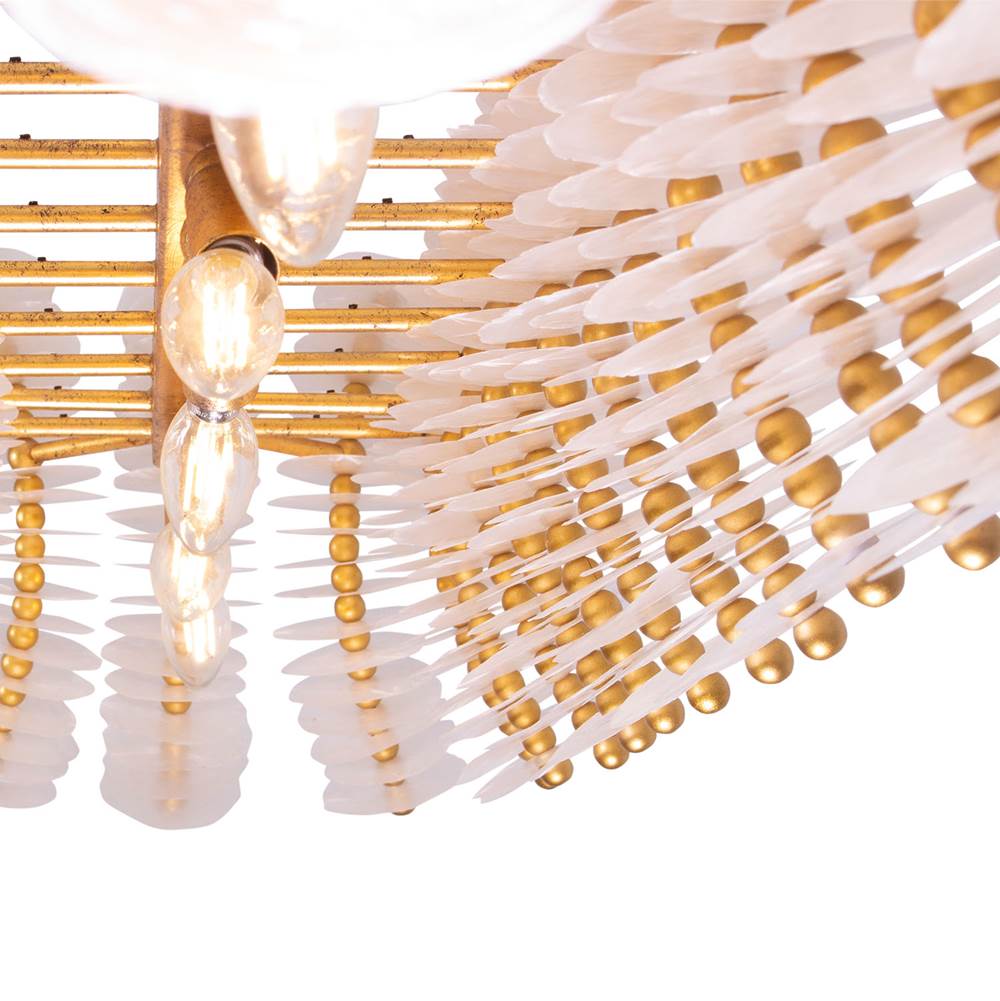 Kalco Lighting 523661OL Oxidized Gold Leaf Gossamer 60-in 12 Light Socket Oxidized Gold Leaf Linear Pendant Image 2