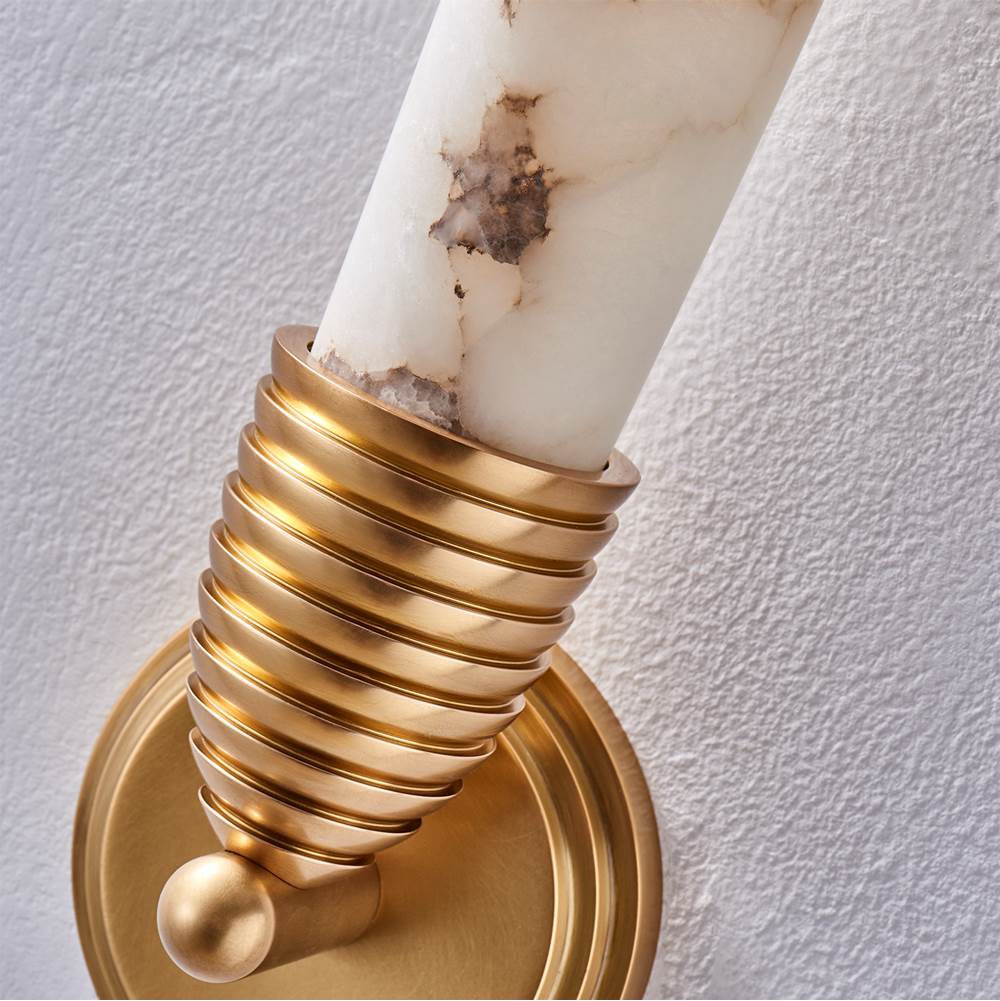 Kalco Lighting Gypsum 23-in 1 Light Led True Brass Wall Sconce