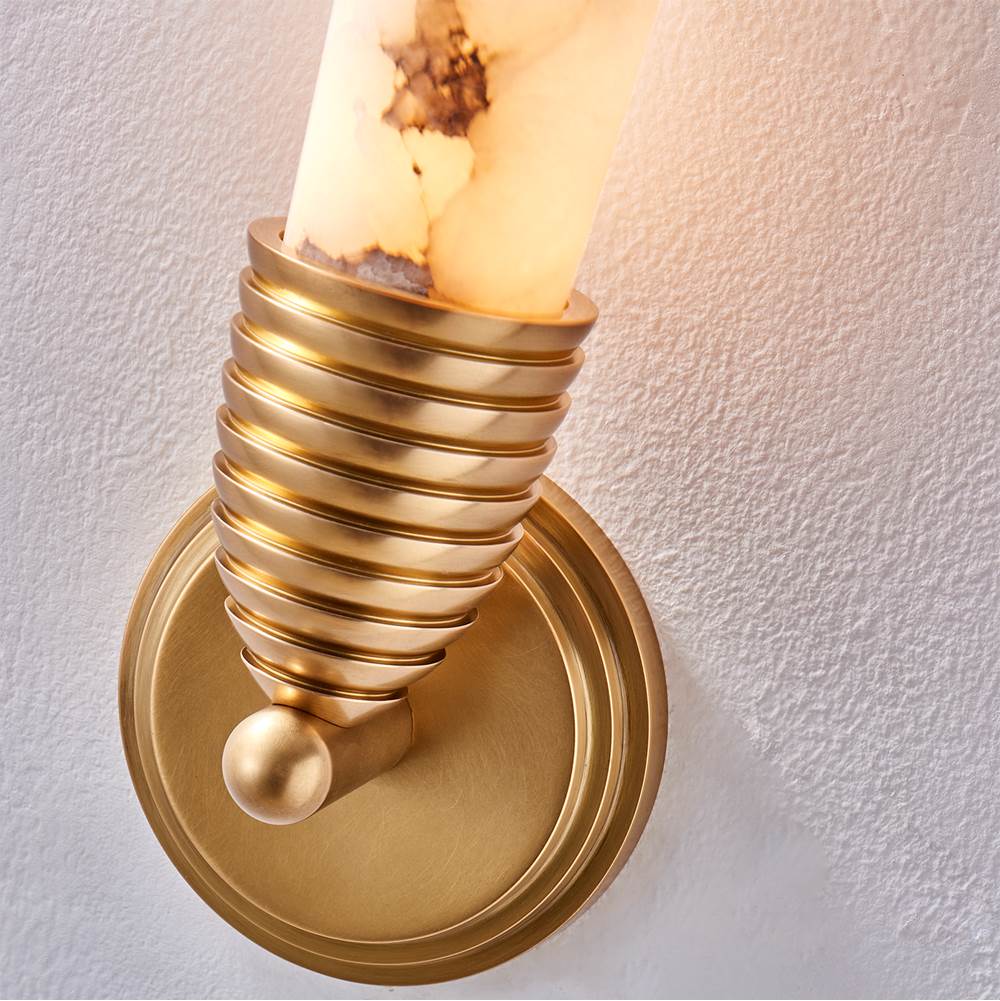 Kalco Lighting 523731TRB True Brass Gypsum 23-in 1 Light Led True Brass Wall Sconce Image 3