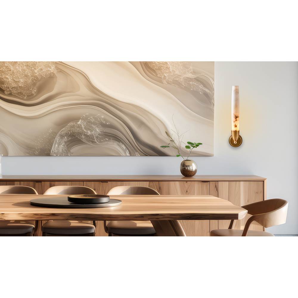 Kalco Lighting 523731TRB True Brass Gypsum 23-in 1 Light Led True Brass Wall Sconce Image 2