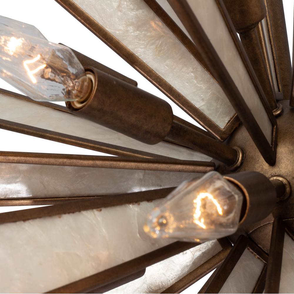 Kalco Lighting 523755PAB Pearlized Antique Brass Radiance 26-in 18 Light Socket Pearlized Antique Brass Pendant Image 4