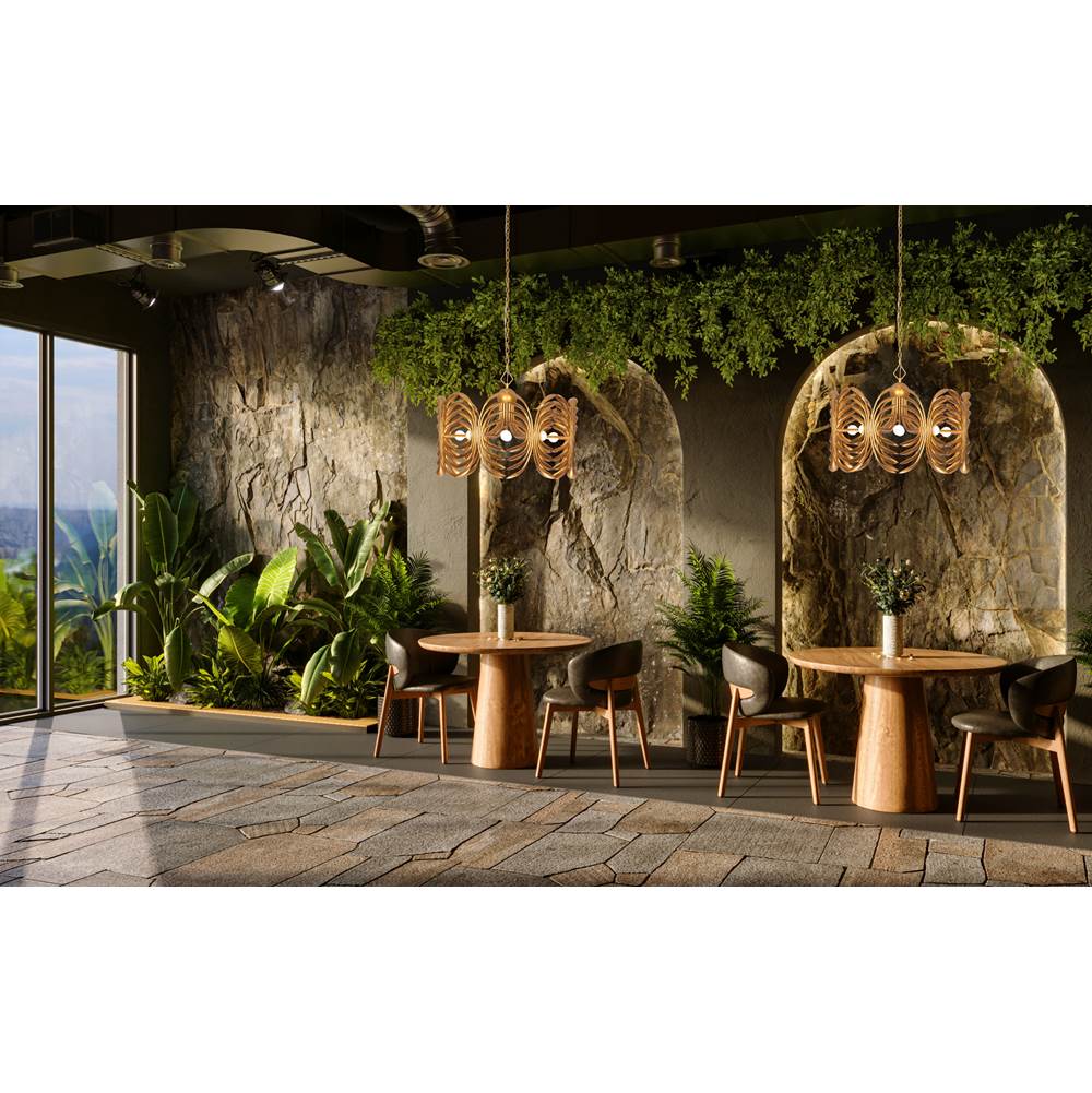 Kalco Lighting 523858WGL Warm Gold Botanica 28-in 8 Light Socket Warm Gold Chandelier Image 2
