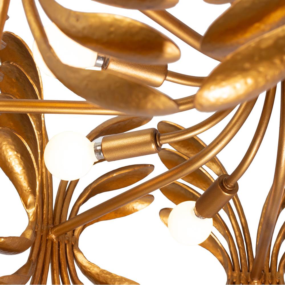 Kalco Lighting 523858WGL Warm Gold Botanica 28-in 8 Light Socket Warm Gold Chandelier Image 4