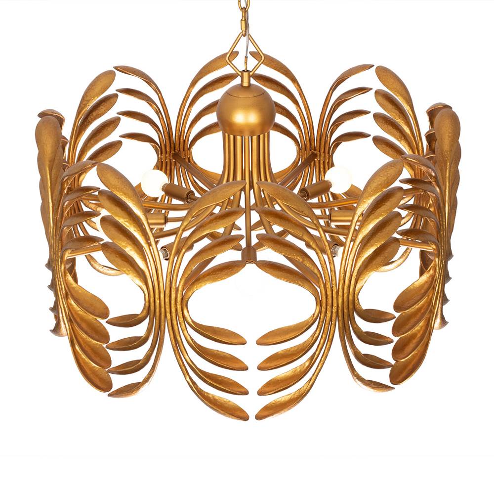 Kalco Lighting Botanica 28-in 8 Light Socket Warm Gold Chandelier