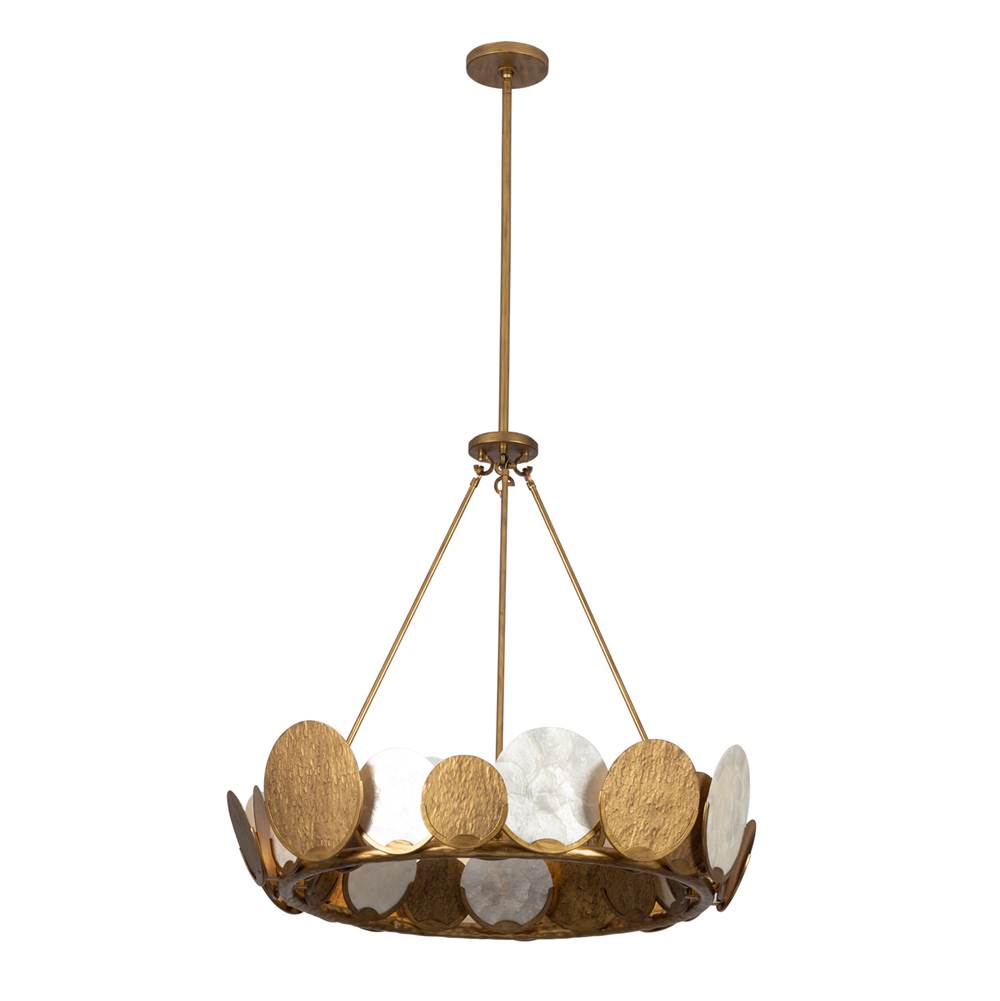 Kalco Lighting Cirque 34-in 8 Light Socket Rustic Gold Chandelier