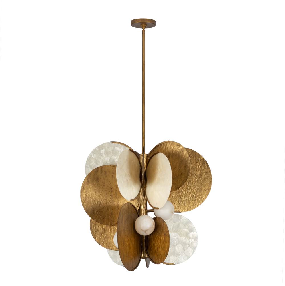 Kalco Lighting Cirque 27-in 1 Light Socket Rustic Gold Pendant