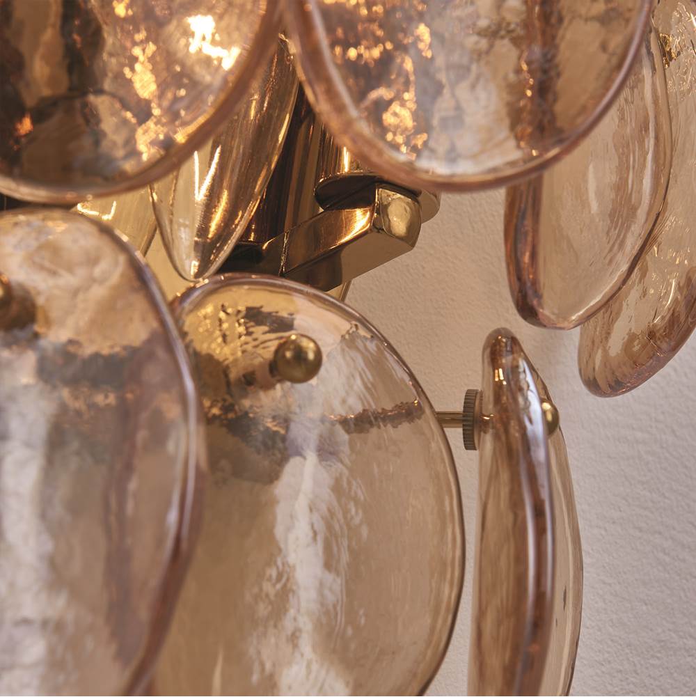 Kalco Lighting 524622PWB Polished Winter Brass Uroko 11.5-in 3 Light Socket Polished Winter Brass Wall Sconce Image 2