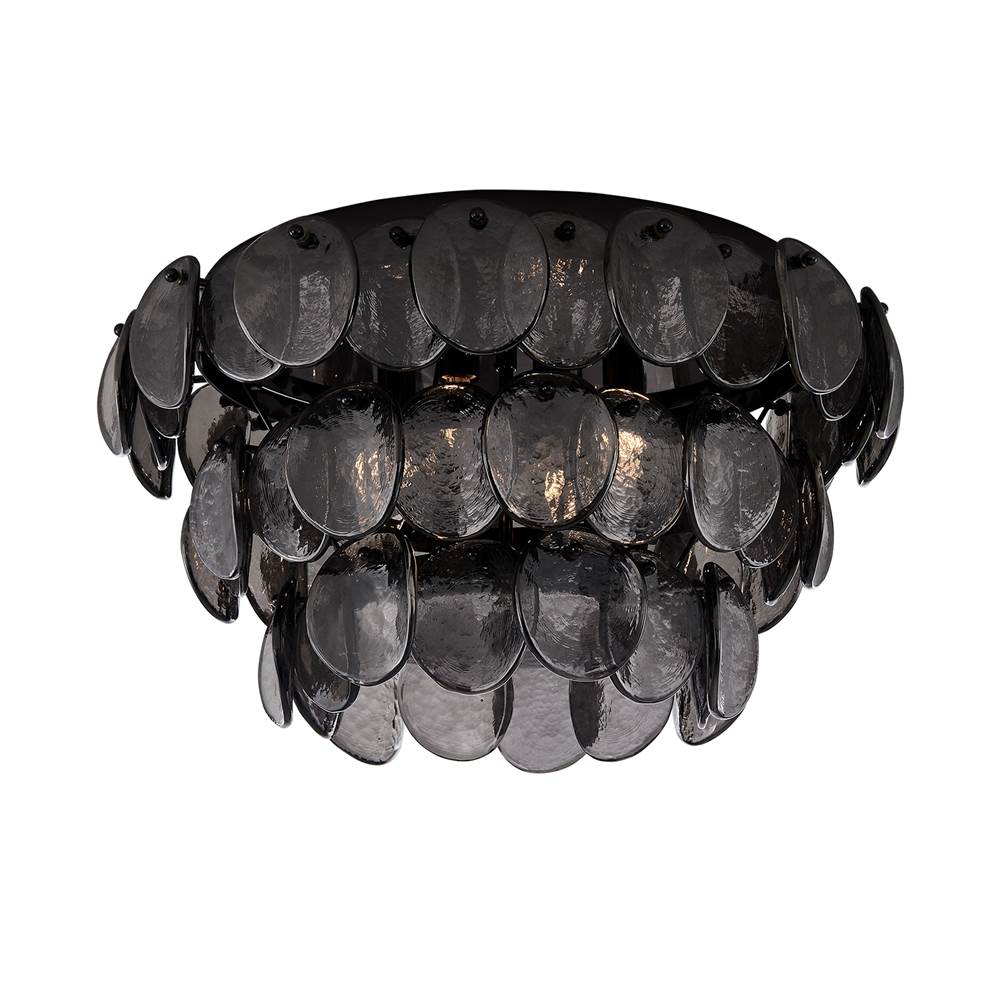 Kalco Lighting Uroko 19.75-in 4 Light Socket Black Nickel Flush Mount