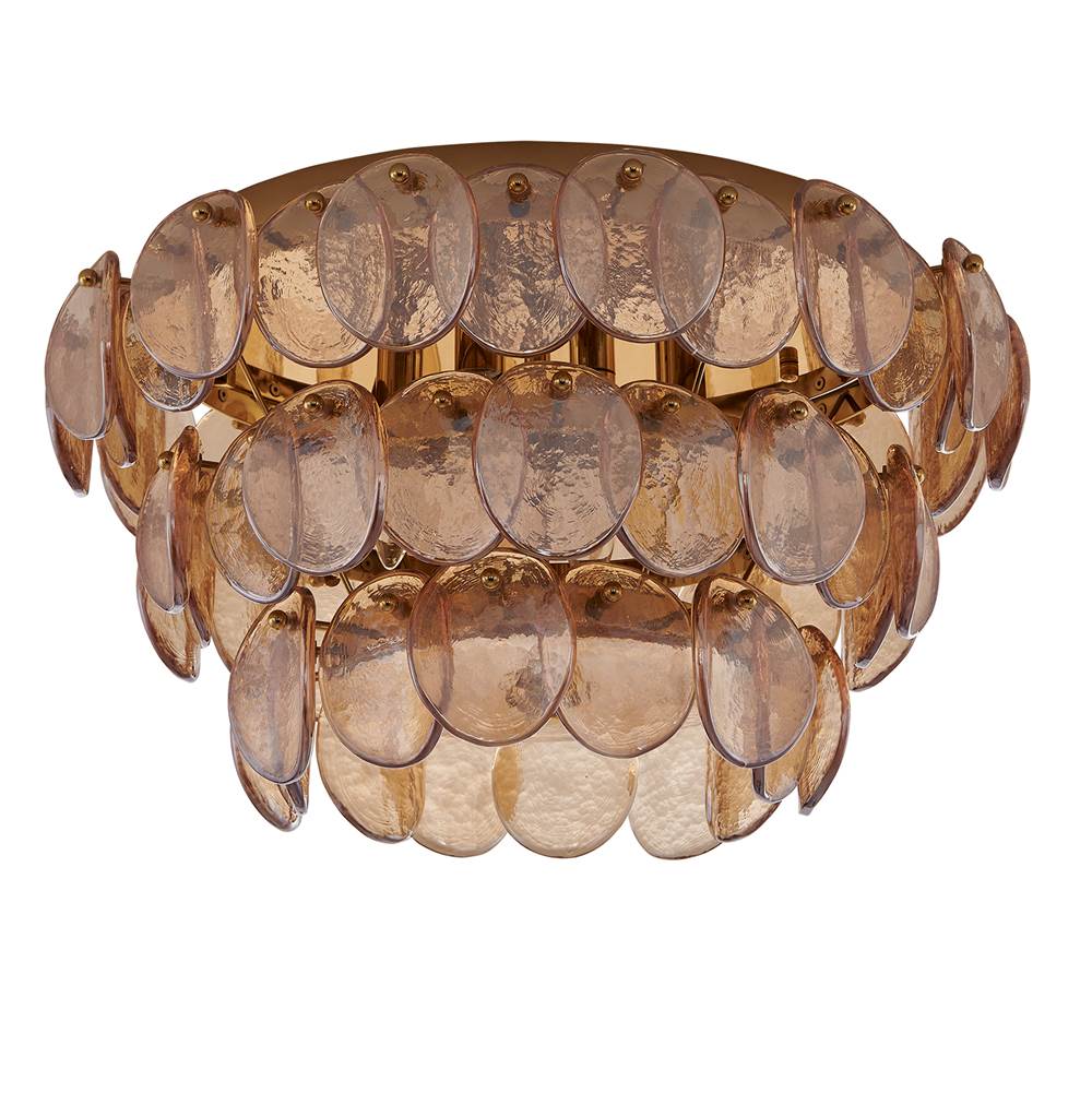 Kalco Lighting 524645PWB Polished Winter Brass Uroko 19.75-in 4 Light Socket Polished Winter Brass Flush Mount Image 3