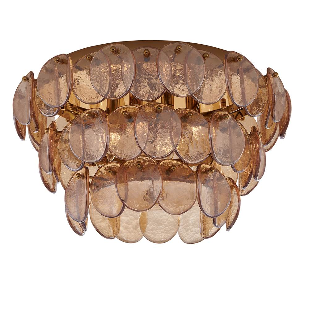 Kalco Lighting 524645PWB Polished Winter Brass Uroko 19.75-in 4 Light Socket Polished Winter Brass Flush Mount Image 2