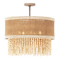 Kalco Lighting 524845JT Jute Naturale 22-in 5 Light Socket Jute Semi-flush Mount Image 1
