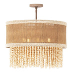 Kalco Lighting 524845JT Jute Naturale 22-in 5 Light Socket Jute Semi-flush Mount Image 1