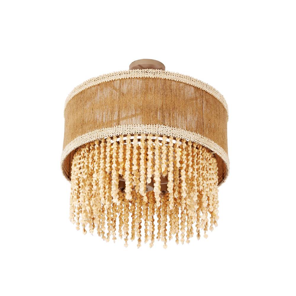 Kalco Lighting Naturale 22-in 5 Light Socket Jute Semi-flush Mount