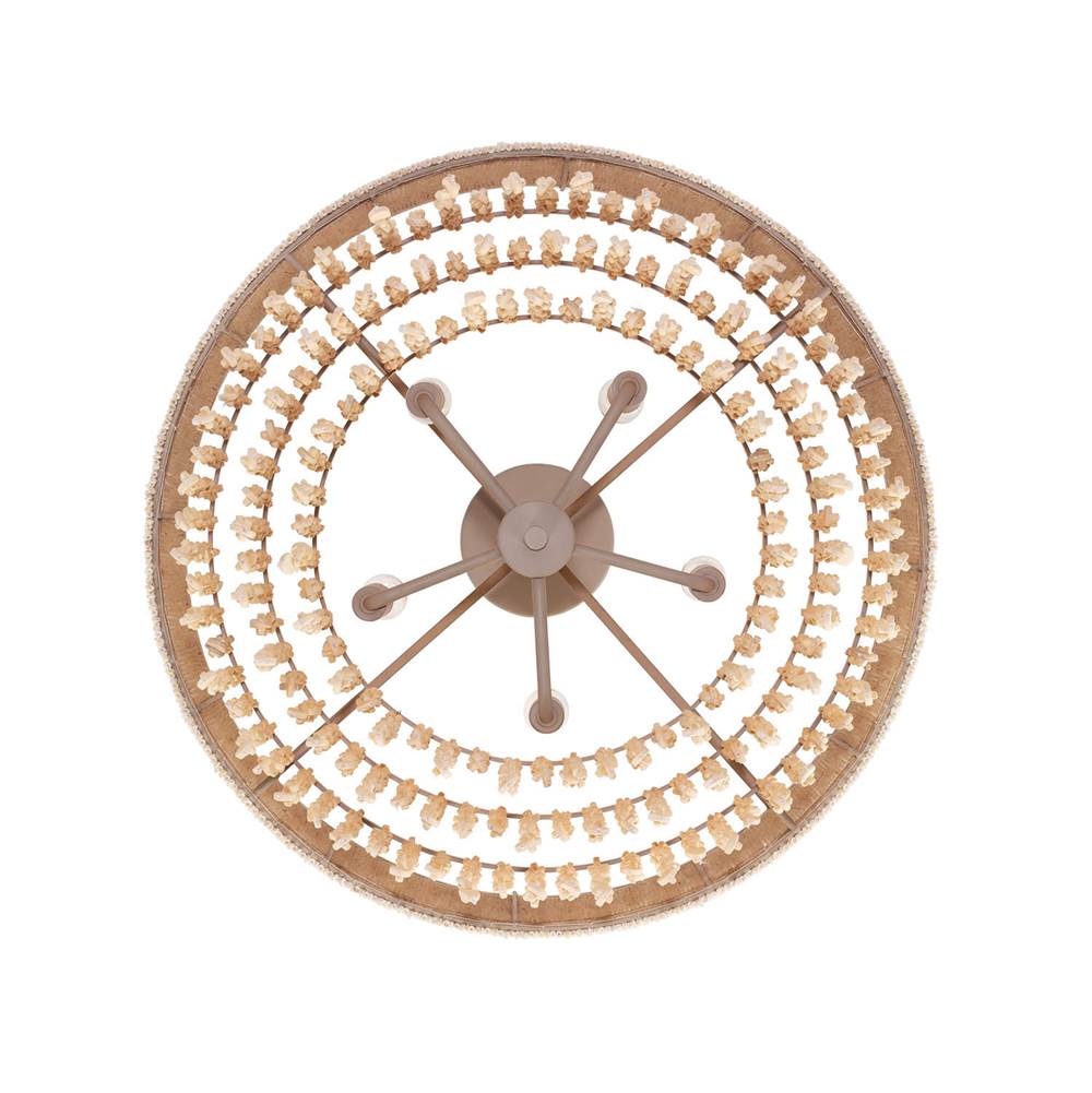 Kalco Lighting 524845JT Jute Naturale 22-in 5 Light Socket Jute Semi-flush Mount Image 4