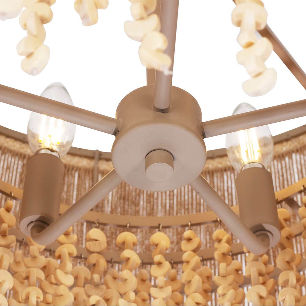 Kalco Lighting 524845JT Jute Naturale 22-in 5 Light Socket Jute Semi-flush Mount Image 2