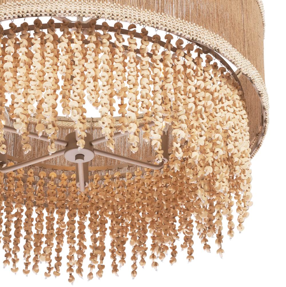 Kalco Lighting 524855JT Jute Naturale 28-in 6 Light Socket Jute Chandelier Image 4