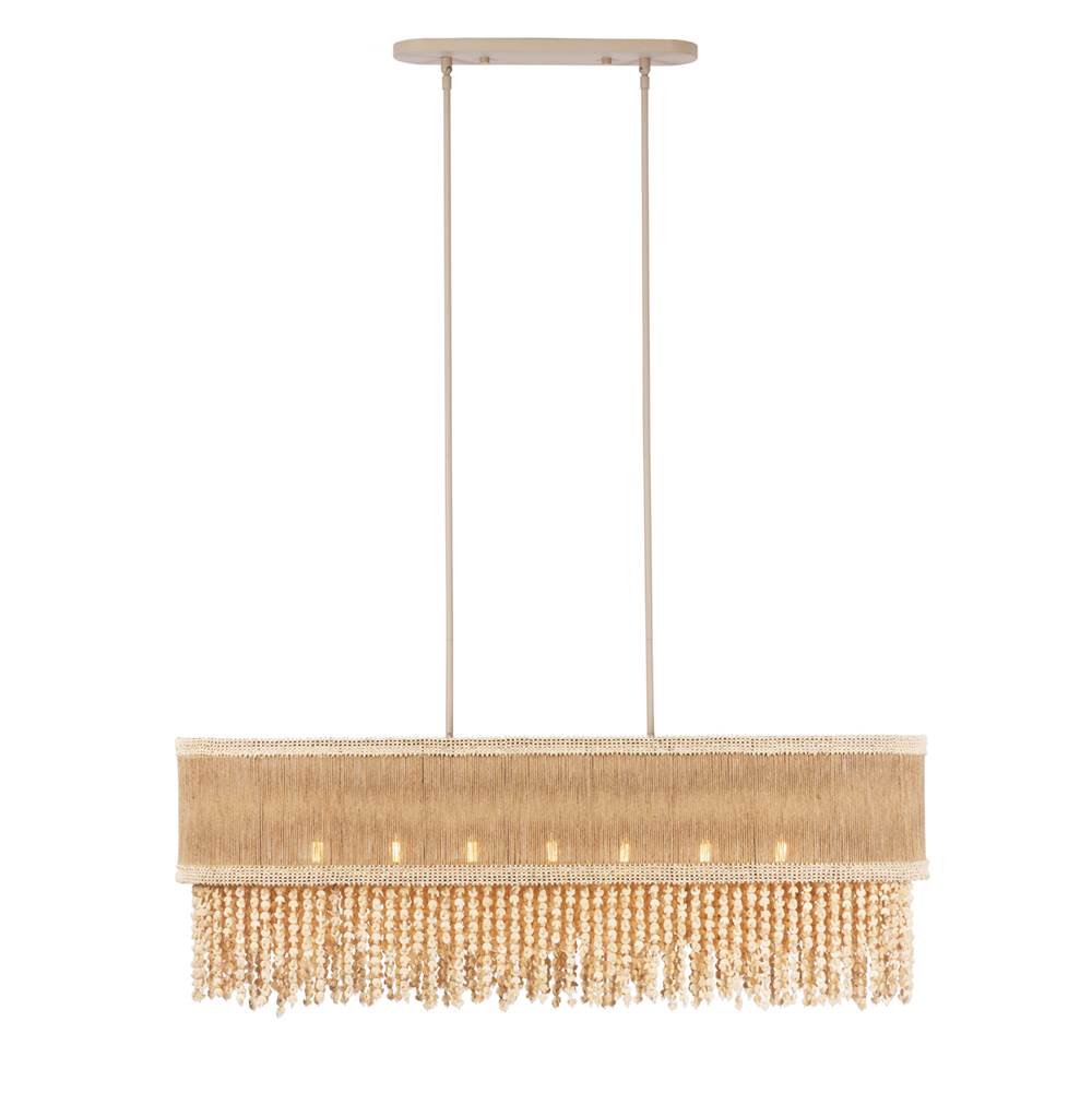Kalco Lighting 524861JT Jute Naturale 48-in 7 Light Socket Jute Linear Pendant Image 1