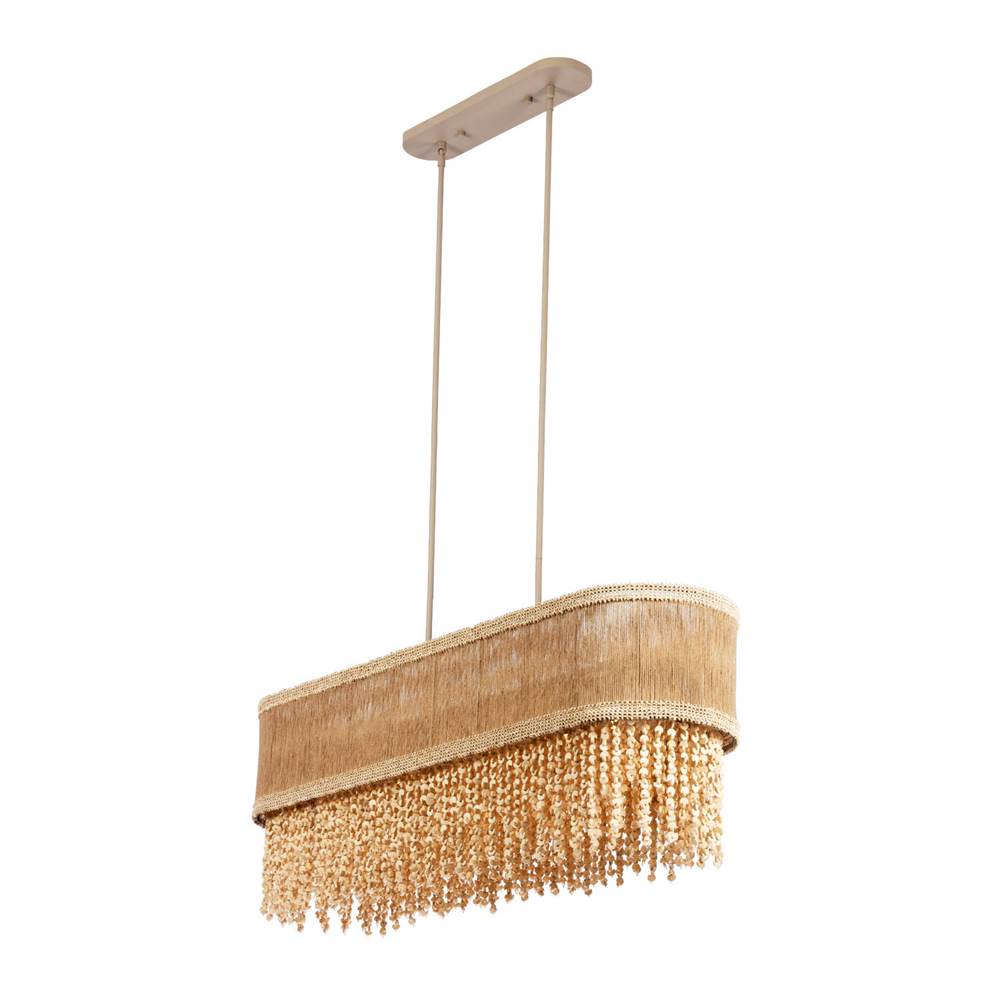 Kalco Lighting Naturale 48-in 7 Light Socket Jute Linear Pendant