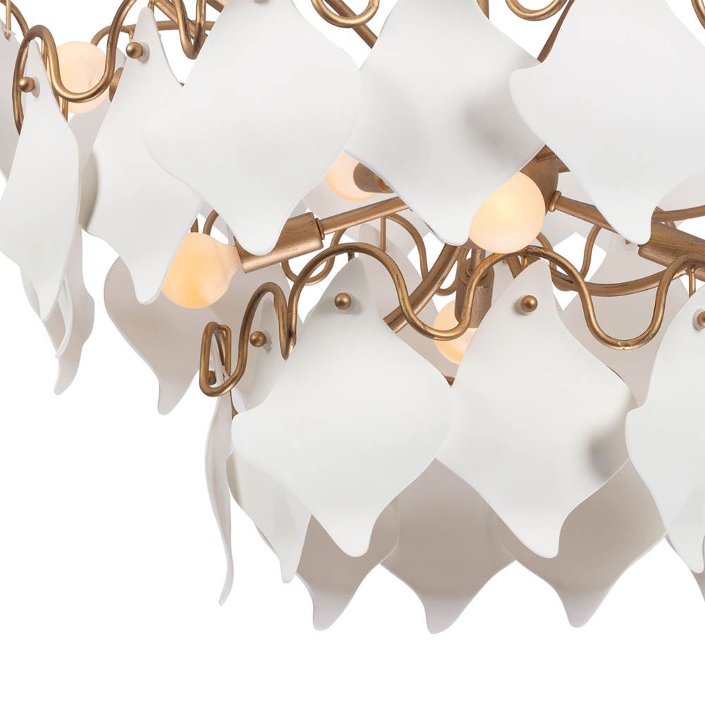 Kalco Lighting 525155MG Modern Gold Manta 32-in 10 Light Socket Modern Gold Tiered Chandelier Image 3