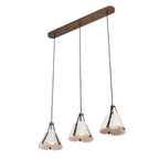 Kalco Lighting Embrace 43.5-in 3 Light Socket Pearlized Antique Brass Linear Pendant