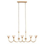 Kalco Lighting 525361MG Modern Gold Flora 54-in 8 Light Socket Modern Gold Linear Pendant Image 1