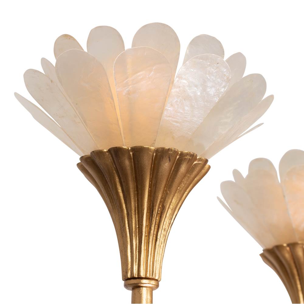 Kalco Lighting 525361MG Modern Gold Flora 54-in 8 Light Socket Modern Gold Linear Pendant Image 7