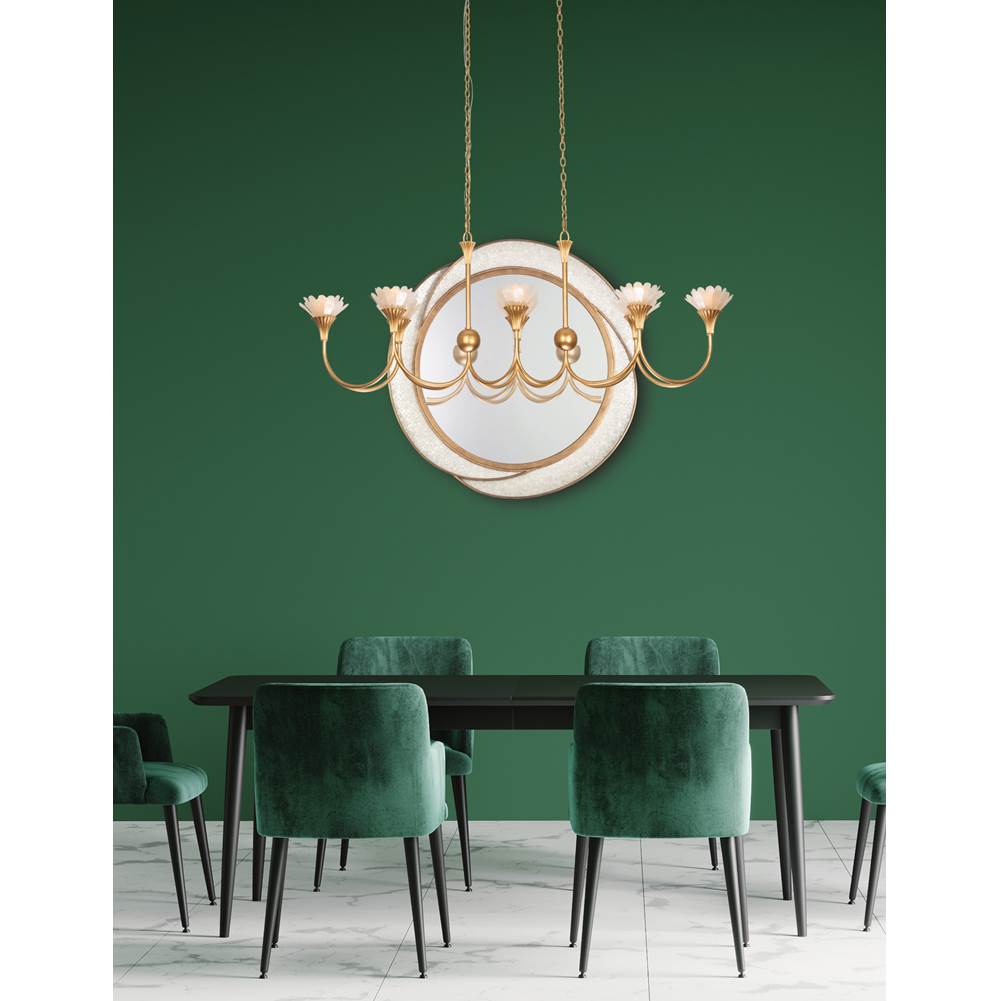 Kalco Lighting 525361MG Modern Gold Flora 54-in 8 Light Socket Modern Gold Linear Pendant Image 2