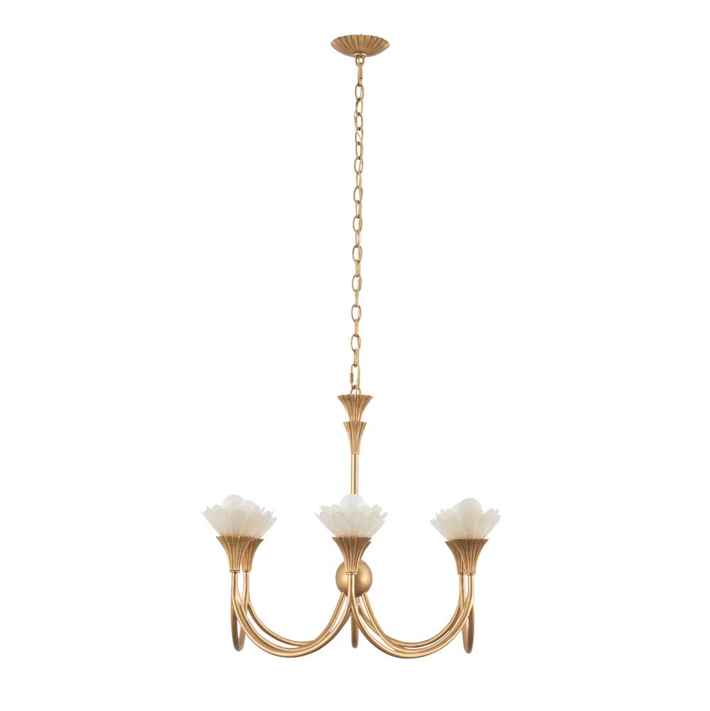 Kalco Lighting 525371MG Modern Gold Flora 28-in 6 Light Socket Modern Gold Chandelier Image 1