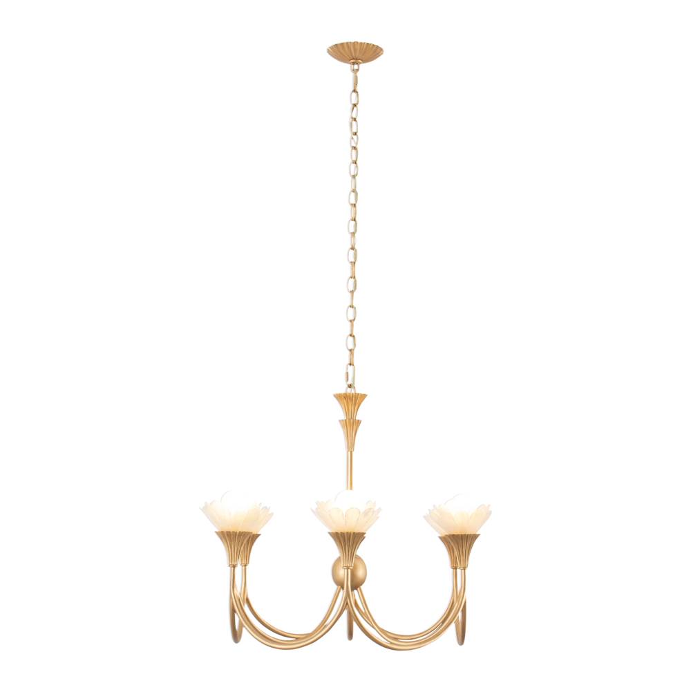 Kalco Lighting Flora 28-in 6 Light Socket Modern Gold Chandelier