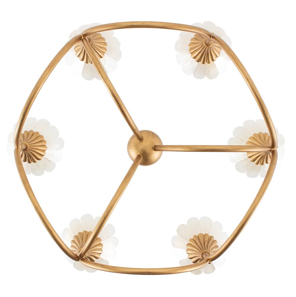 Kalco Lighting 525371MG Modern Gold Flora 28-in 6 Light Socket Modern Gold Chandelier Image 7