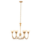Kalco Lighting 525371MG Modern Gold Flora 28-in 6 Light Socket Modern Gold Chandelier Image 6