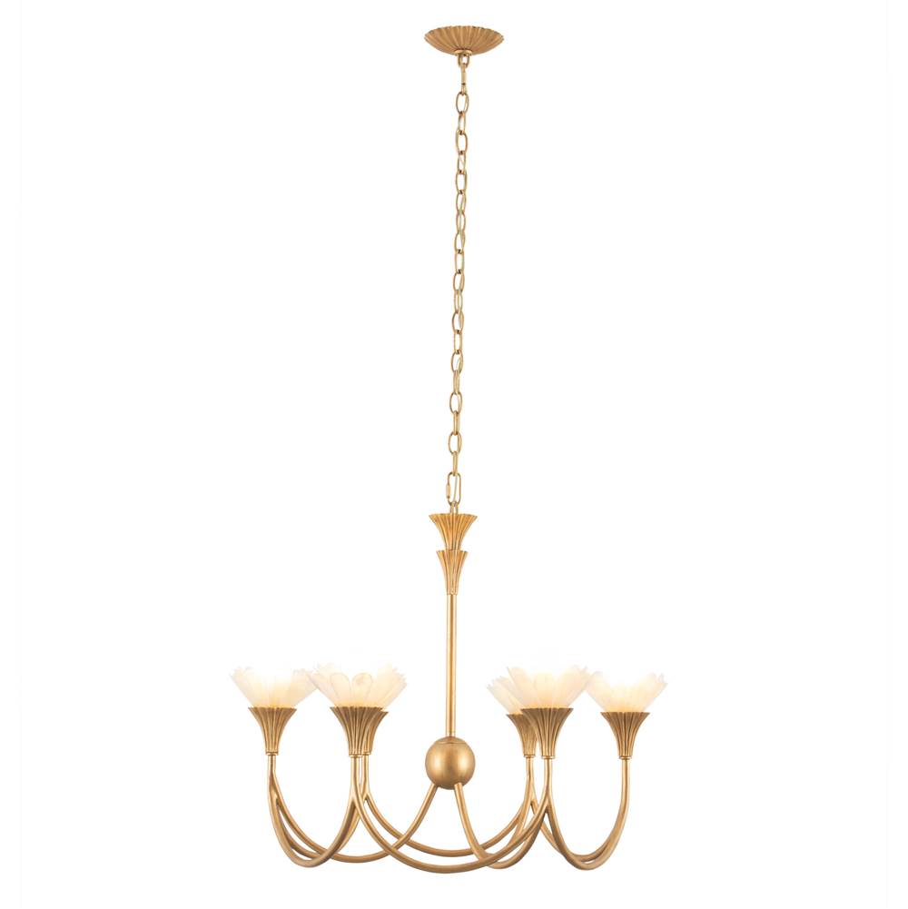Kalco Lighting 525371MG Modern Gold Flora 28-in 6 Light Socket Modern Gold Chandelier Image 6
