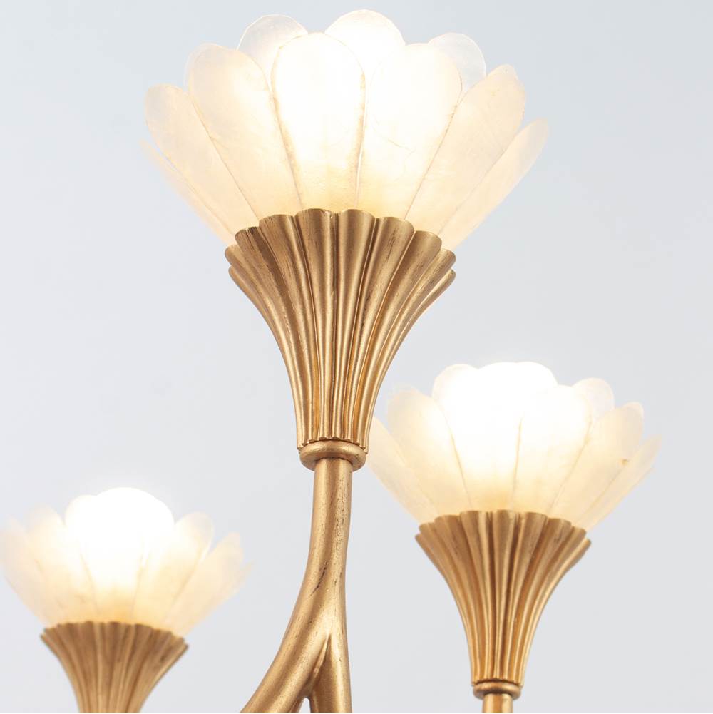 Kalco Lighting 525371MG Modern Gold Flora 28-in 6 Light Socket Modern Gold Chandelier Image 2